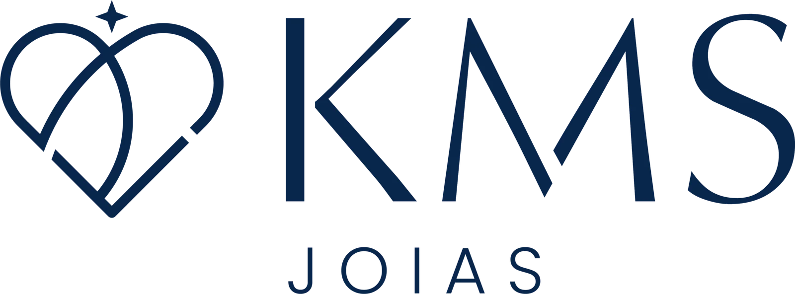 Logotipo da KMS Joias, joalheria de ouro 18k em Brasília
