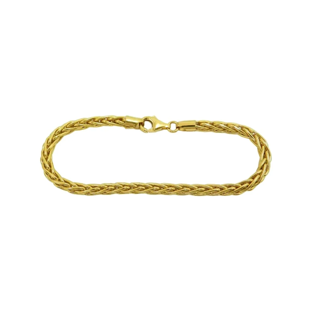 Pulseira elo palmeira em ouro 18k vista em outro ângulo