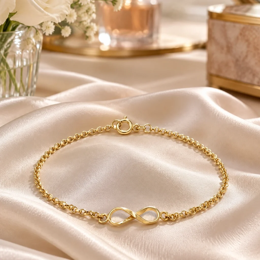 Pulseira infinito de ouro em ouro 18k: Pulseira Infinito, da KMS Joias