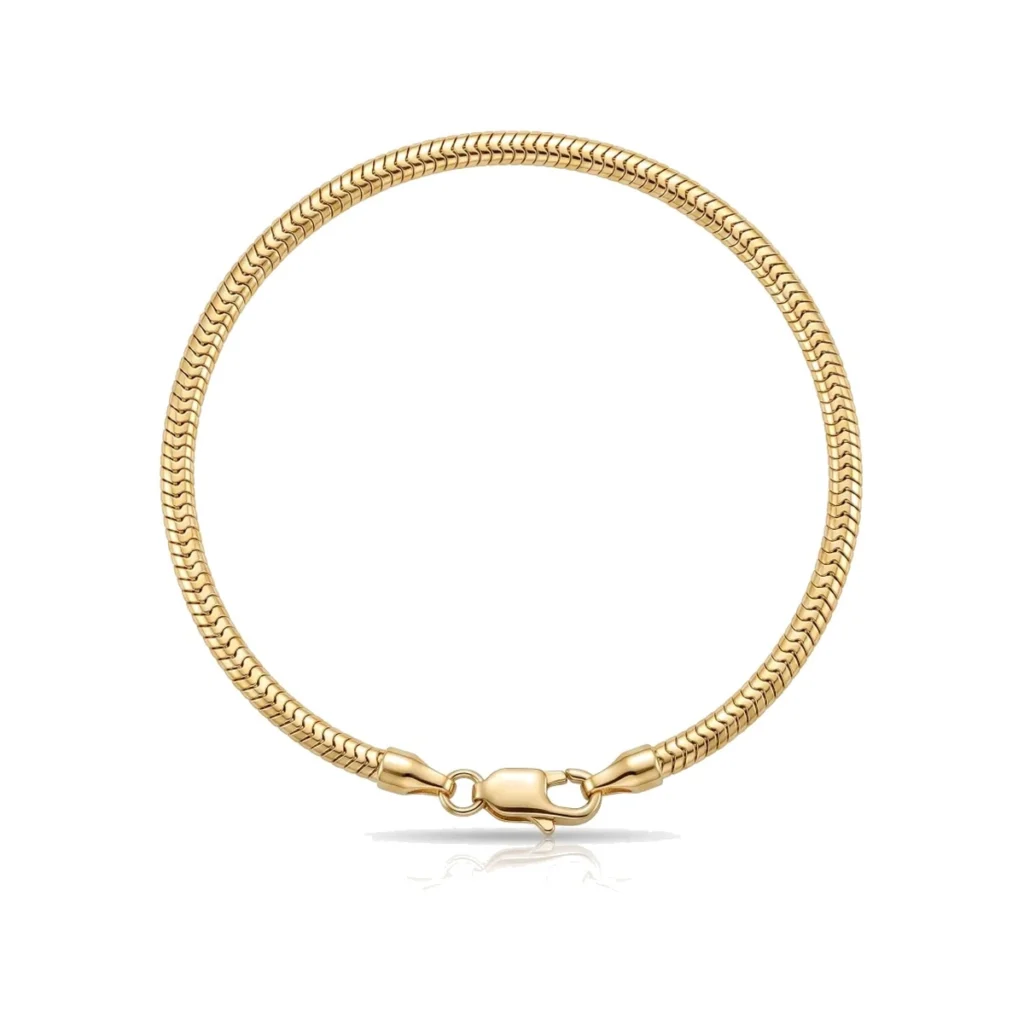 Pulseira malha italiana em ouro 18k vista em outro ângulo