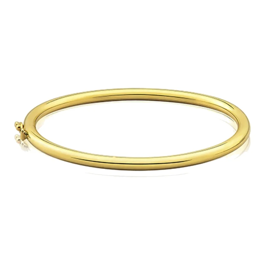 Bracelete liso em ouro 18k vista em outro ângulo