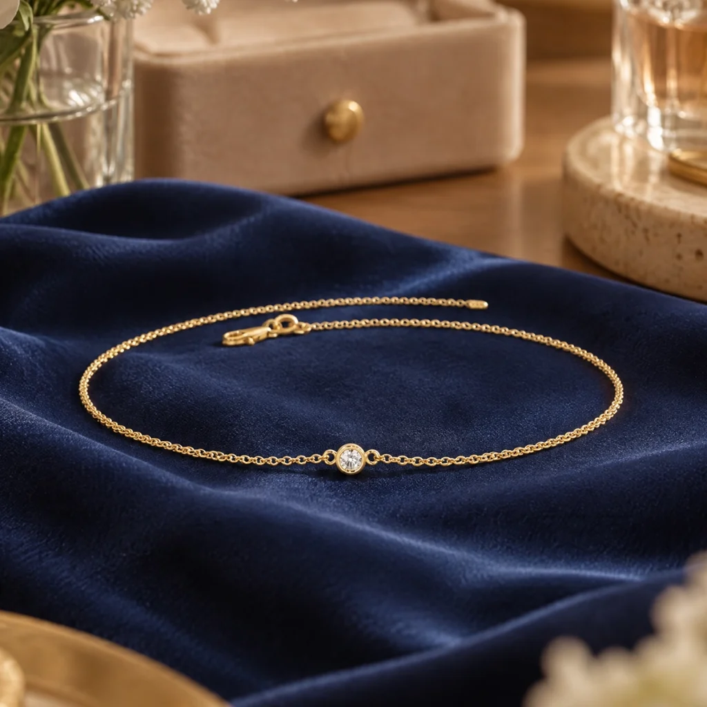 Pulseira de ouro com diamantes em ouro 18k: Pulseira Bezel Diamante, da KMS Joias