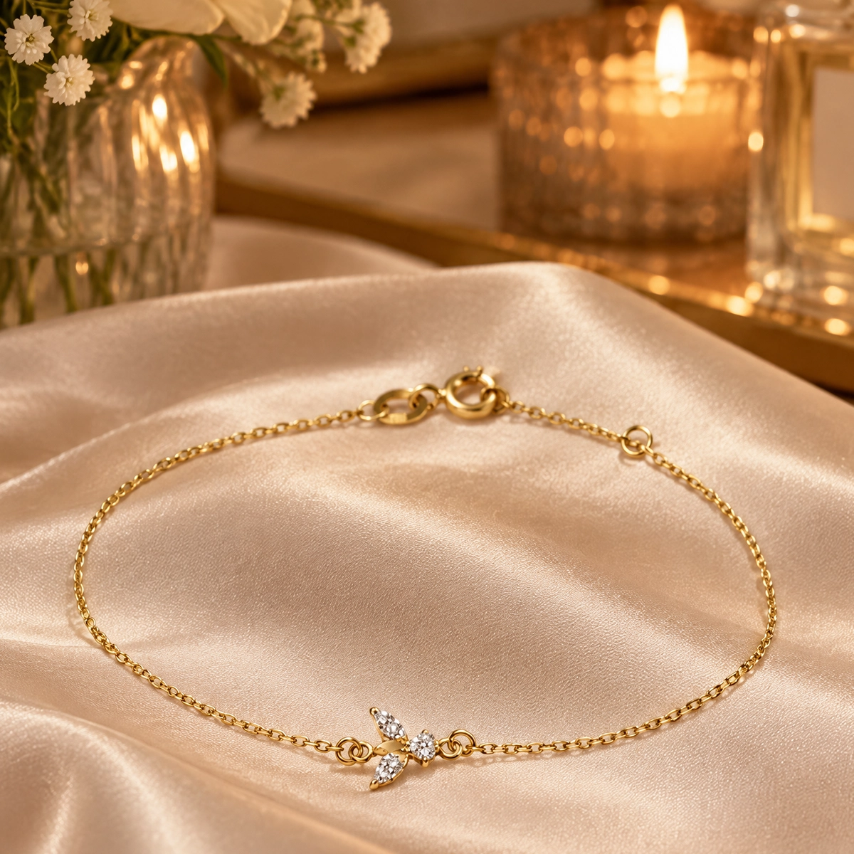 Pulseira de ouro com zircônia em ouro 18k: Pulseira Espírito Santo Cravejado, da KMS Joias