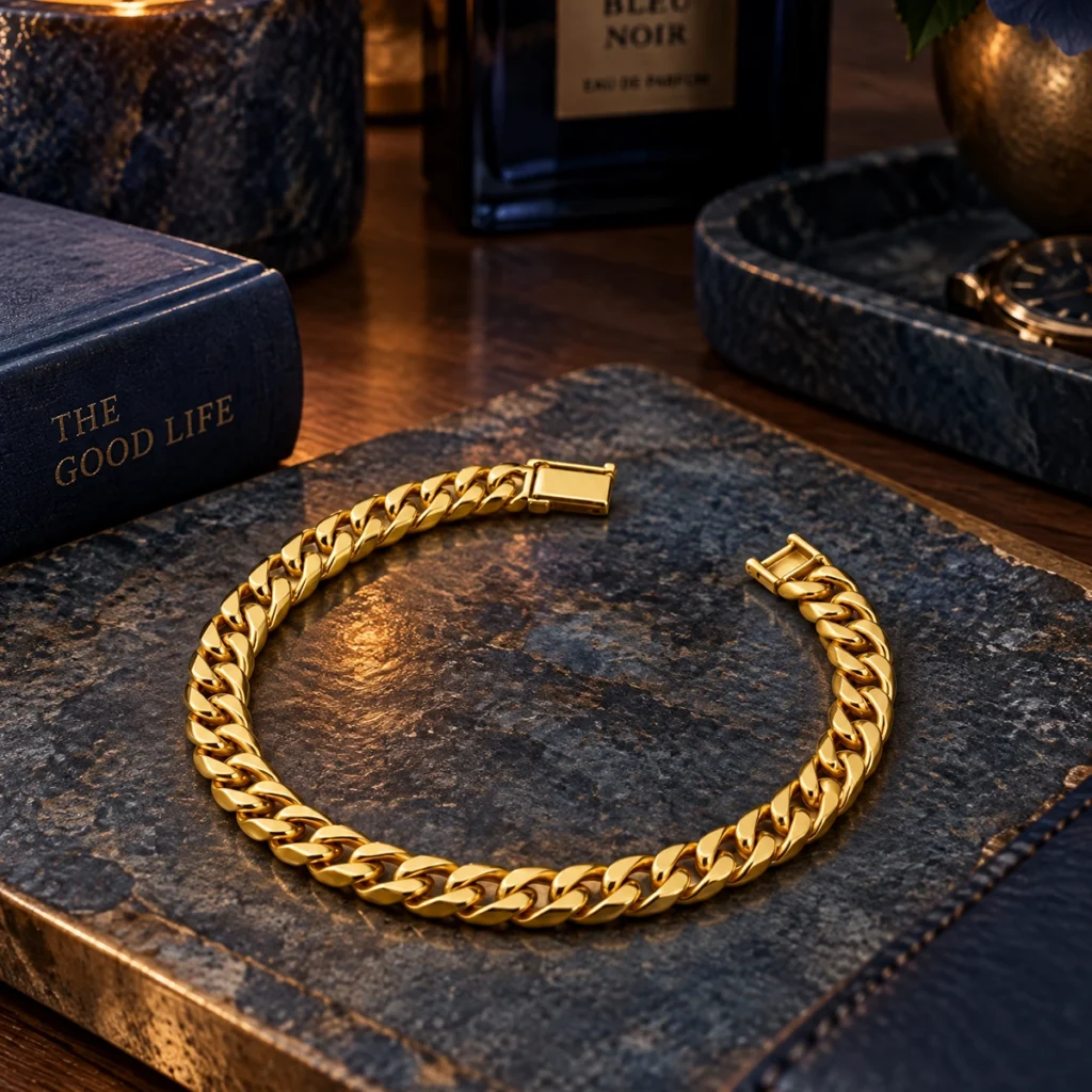 Pulseira grumet em ouro 18k: Pulseira Grumet 1x1 Maciça, da KMS Joias