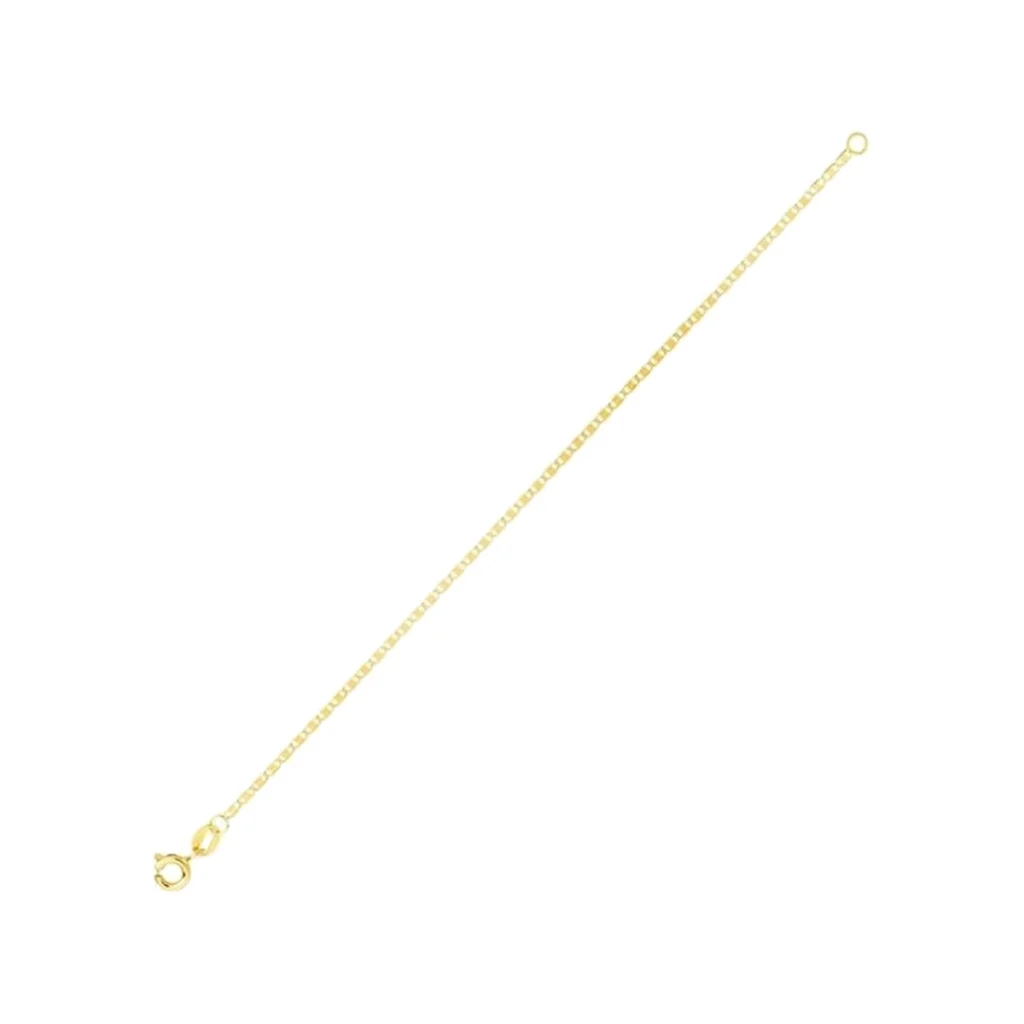 Pulseira piastrine fina em ouro 18k em fundo branco