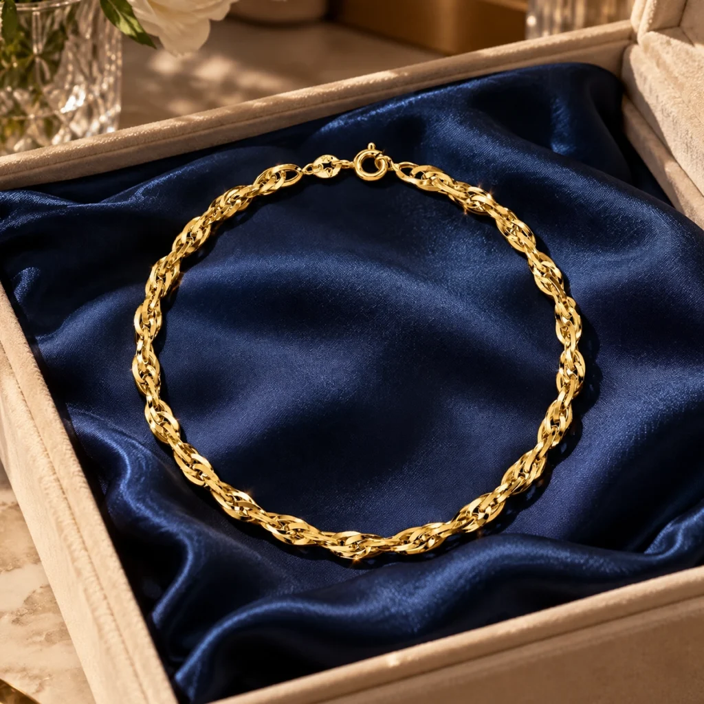 Pulseira trançada de ouro em ouro 18k: Pulseira Trançada, da KMS Joias