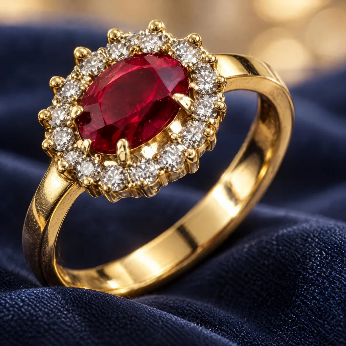 Anel de Formatura de Odontologia Feminino Moldura em ouro 18k, em foto de estúdio
