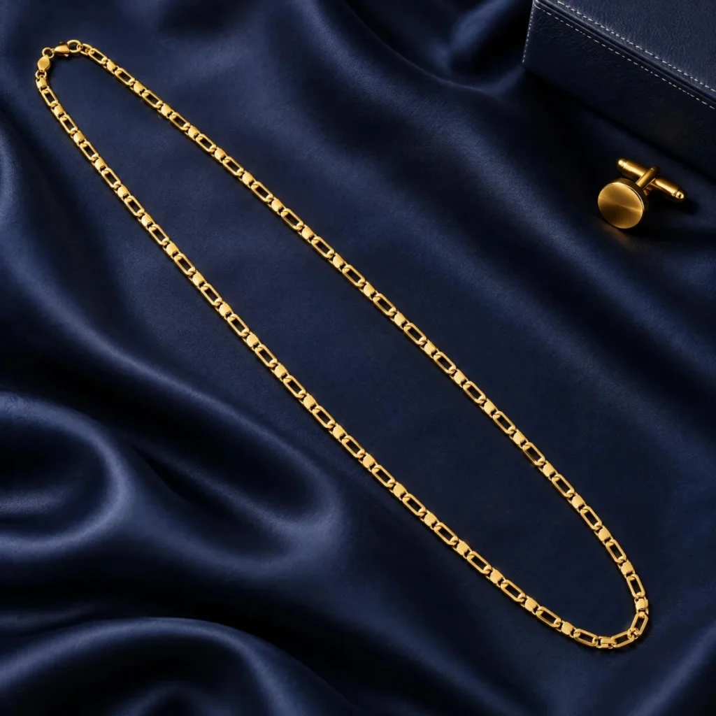Cordão Masculino Ouro 18k, em foto de estúdio