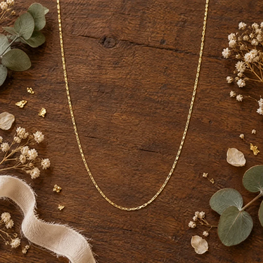 Corrente Cartier Ouro 18k Extra Longa, em composição de cena